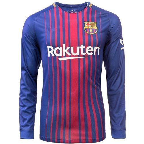 Детская футболка Barcelona Домашняя 2017 2018 с длинным рукавом 2XS (рост 100 см)
