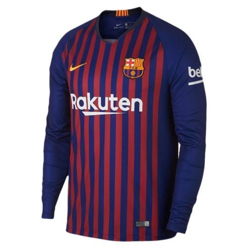 Детская футболка Barcelona Домашняя 2018 2019 с длинным рукавом M (рост 128 см)