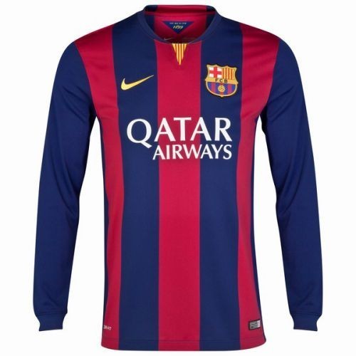 Детская футболка Barcelona Домашняя 2014 2015 с длинным рукавом 2XS (рост 100 см)
